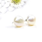 Freshwater pearl sterling silver earrings